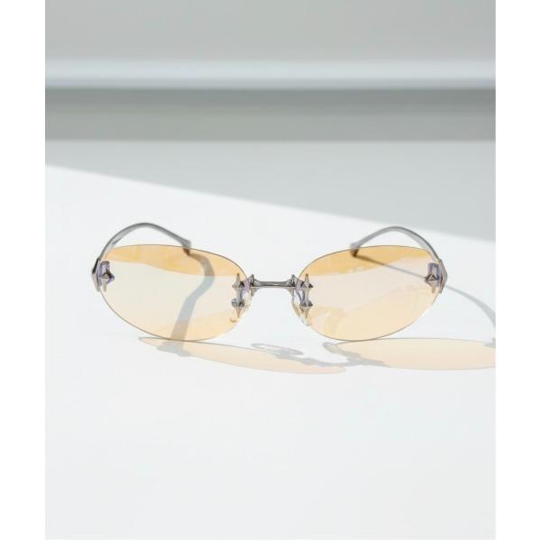 サングラス 「BLUR GLASS（ブラー・グラス）」　スターモチーフオーバル　UVカット　リムレス...