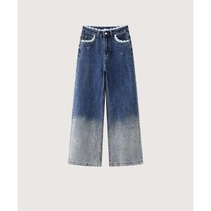 ジーンズ デニム デニムパンツ Lace Motif Beads Denim Pants レディース