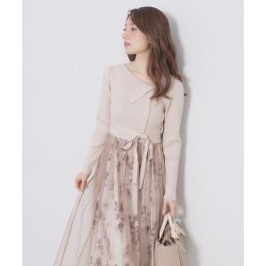 ワンピース ドッキングニットワンピース「洗濯機OK/抗ピル」