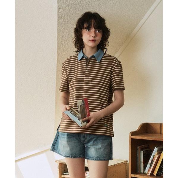 ポロシャツ ポロ STRIPE POLO TEE レディース