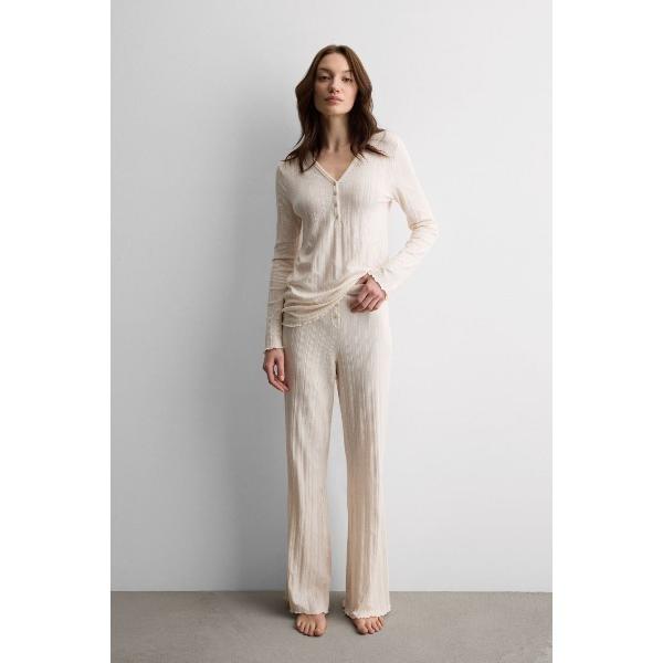 パジャマ ルームウェア Sweet Pointelle モダールコットンパジャマ レディース