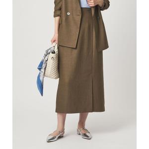 ロング uvカット スカート 「size SHORTあり」リネンライク スリット タイト スカート