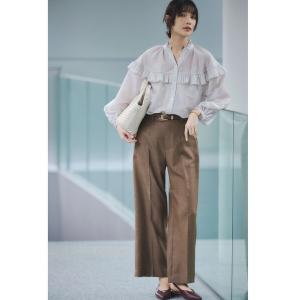 uvカット スラックス パンツ 「size SHORT/TALLあり」リネンライク ストレート パンツ レディース｜ZOZOTOWN Yahoo!店