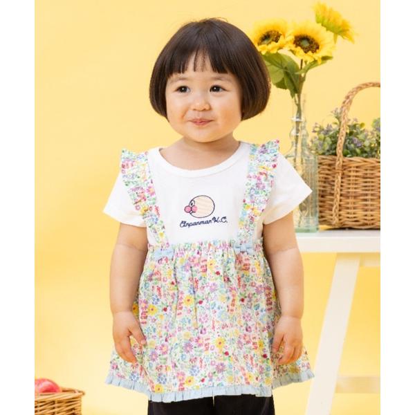 チュニック お花総柄ドッキングチュニック キッズ 子供服 女の子