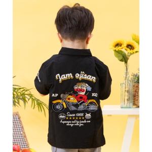 ブラウス シャツ ジャムおじさんバイク刺繍シャツ キッズ 子供服 男の子