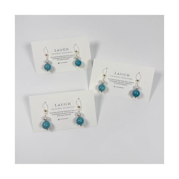 ピアス 「Laugh」gems/amazonite 樹脂ピアス(MA) レディース