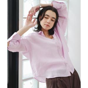 ブラウス シャツ 「結論シリーズ」リネンバランスシャツ「size SHORTあり」 レディース