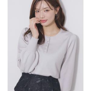 ニット セーター ビジューボタンヘンリーネックニ...の商品画像