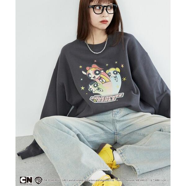 「PUBLUX」 スウェットカットソー フリ- チャコールグレー レディース