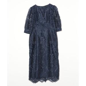 「PREFERIR」 7分袖ワンピース SMALL ネイビー レディース