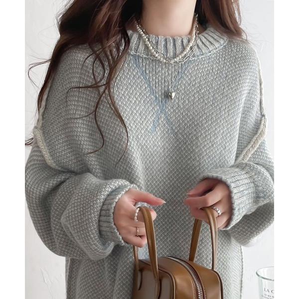 「Java」 長袖ニット LARGE ブルー レディース