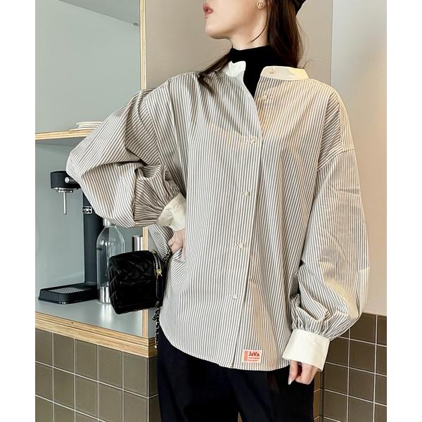 「Java」 長袖ブラウス LARGE グレー系その他 レディース