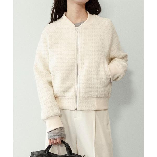 ブルゾン アウター 「on:nue」「着用動画あり！」 ラメツイードクロップドブルゾン /2026 ...