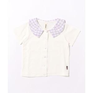 ブラウス シャツ ギンガムレース襟　Teeブラウス キッズ 子供服 女の子