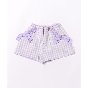 パンツ ギンガムレース　キュロットパンツ キッズ 子供服 女の子