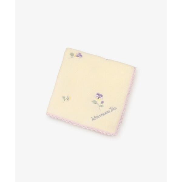 ハンカチ フラワー刺繍ミニタオル レディース