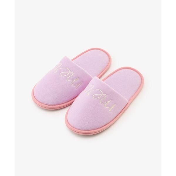 スリッパ タイポグラフィ刺繍ルームシューズ