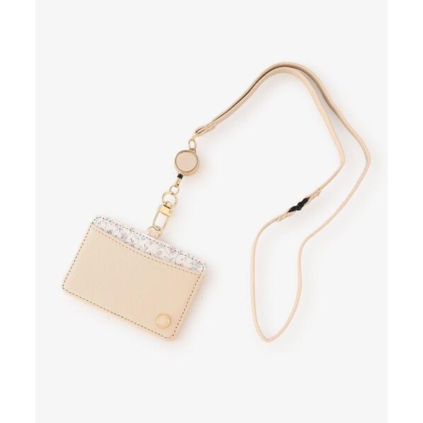 文房具 フラワープリントコードリール付きIDケース