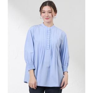 ブラウス シャツ バンブークロスタックフリルブラウス レディース