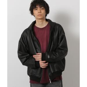 パーカー レザーライクZIPパーカー / 645800 メンズ