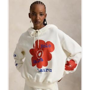 パーカー フローラル ロゴ フリース フーディ レディース