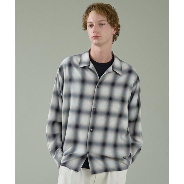 シャツ オンブレーチェック オープンカラーシャツ / オーバーサイズ メンズ レディース