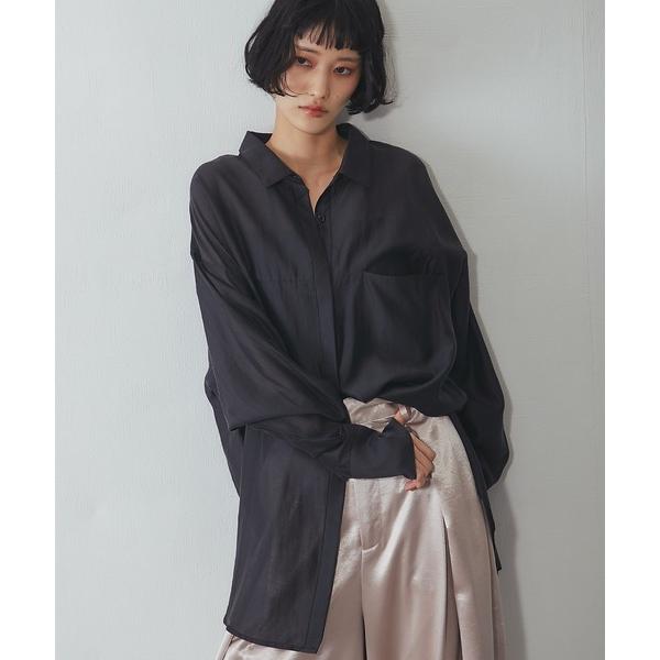 ブラウス シャツ ビックシルエットシアーシャツ レディース