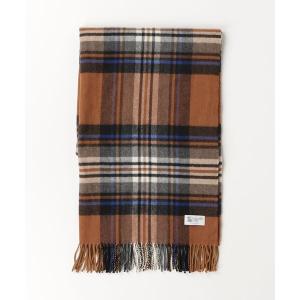 「Johnstons of Elgin」 チェック柄ストール - ブラウン レディース