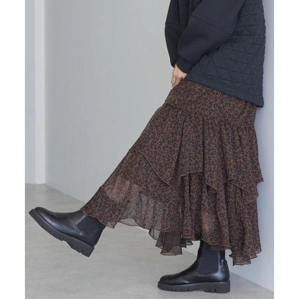 「AMERICAN HOLIC」 フリルスカート L ブラウン レディース