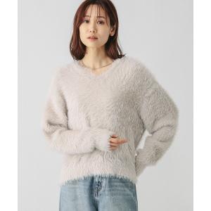 「GLOBAL WORK」 長袖ニット - グレイッシュベージュ レディース