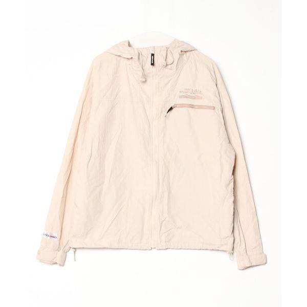 「Java」 刺繍ナイロンブルゾン M ベージュ レディース