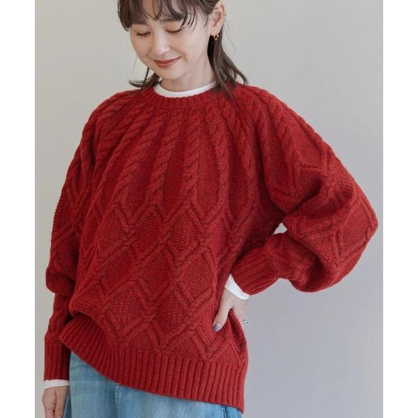 「AMERICAN HOLIC」 長袖ニット M レッド レディース