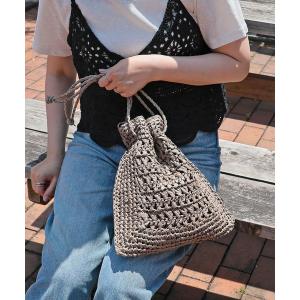 かごバッグ カゴバッグ 巾着ワンショルダーバッグの商品画像