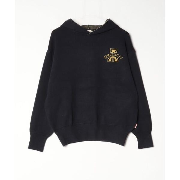 「Java」 ワンポイントプルオーバーパーカー M ネイビー レディース