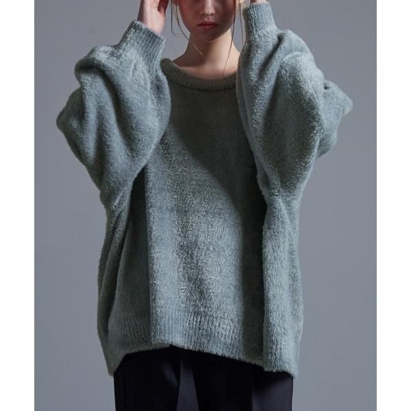 「Loose/ルース」 長袖ニット M ブルーグレー メンズ