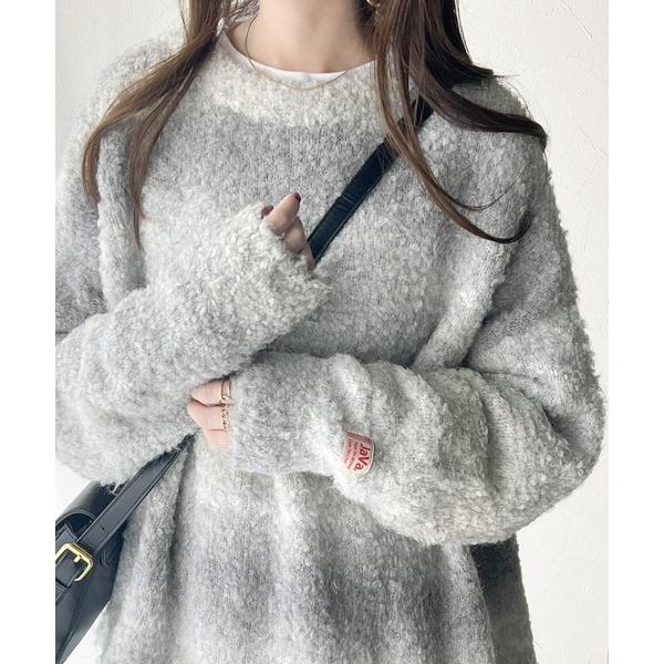 「Java」 長袖ニット MEDIUM ライトグレー レディース