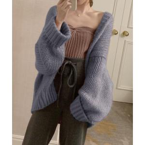 「Ulysses」 「Doula Doula」ニットカーディガン F グレイッシュブルー レディース