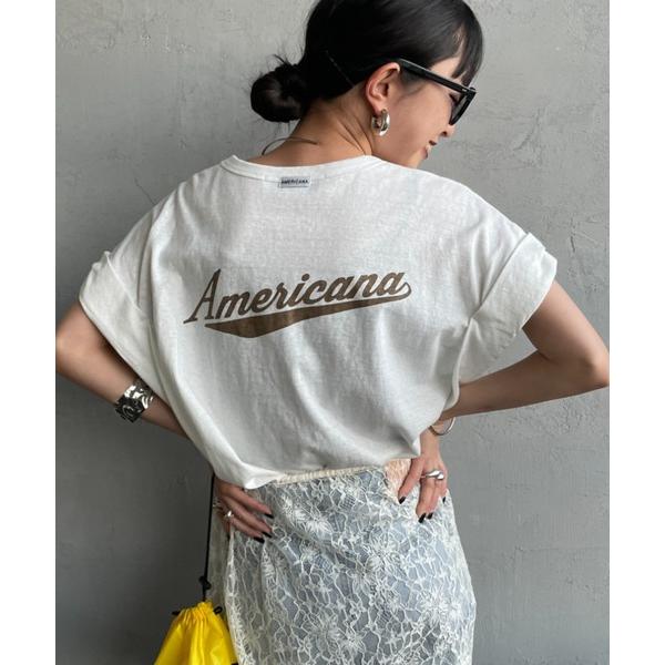 tシャツ 「Americana/アメリカーナ」 別注 Americana バックロゴ ラウンドヘムプ...