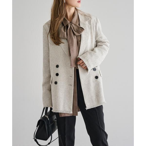 ジャケット テーラードジャケット ツイードフリンジジャケット レディース