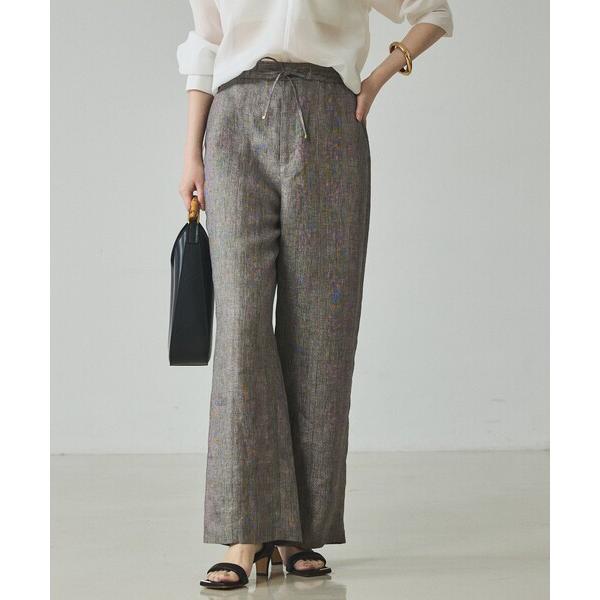 パンツ 「大人のリラックスパンツ」ラメリネンドロストパンツ/夏服/春服/オフィスカジュアル/リネン/...