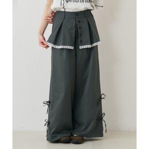 パンツ レースリボンレイヤードパンツ レディース