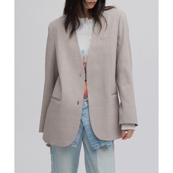 ジャケット テーラードジャケット DRY TWILL COLLARLESS JACKET レディース