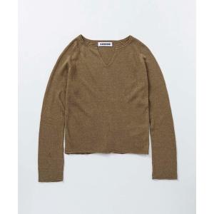 tシャツ リネンブレンド スキッパープルオーバー レディース