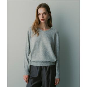 ニット セーター カシミヤブレンド リブニットトップス レディース