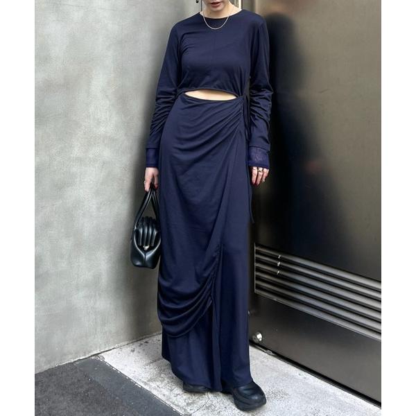 ワンピース WAIST TIE LAYERD DRESS