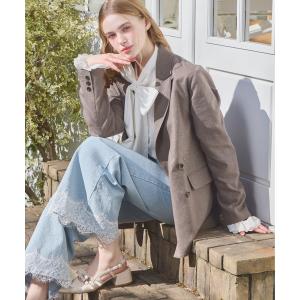 ジャケット テーラードジャケット レーススリーブミドルジャケット　652969 レディース