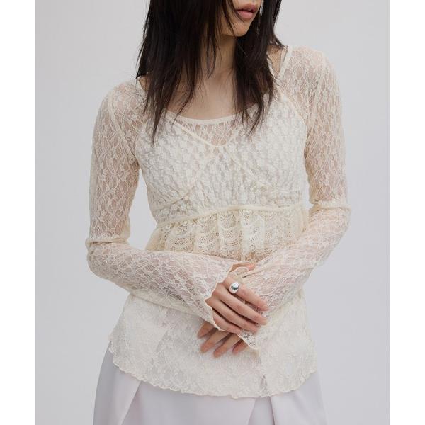 ブラウス シャツ CUT LACE BUSTIER SET TOP レディース
