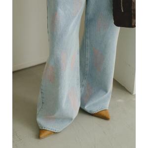 ワイドパンツ ジーンズ デニム デニムパンツ 「2サイズ展開/低身長サイズ/ウエスト調節可」スプレーワイドデニムパンツ レディース｜ZOZOTOWN Yahoo!店