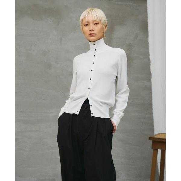 カーディガン 「paradigm」コットンモダール襟付ハイネックカーデ レディース
