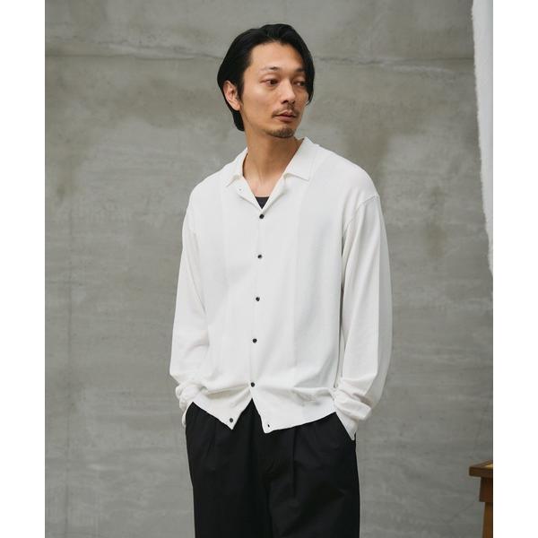 カーディガン 「paradigm」コットンモダール開襟シャツカーデ メンズ レディース